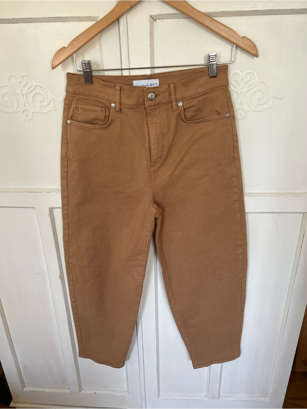 Loft The Barrel Pants Color -Camel Size 2 Petite